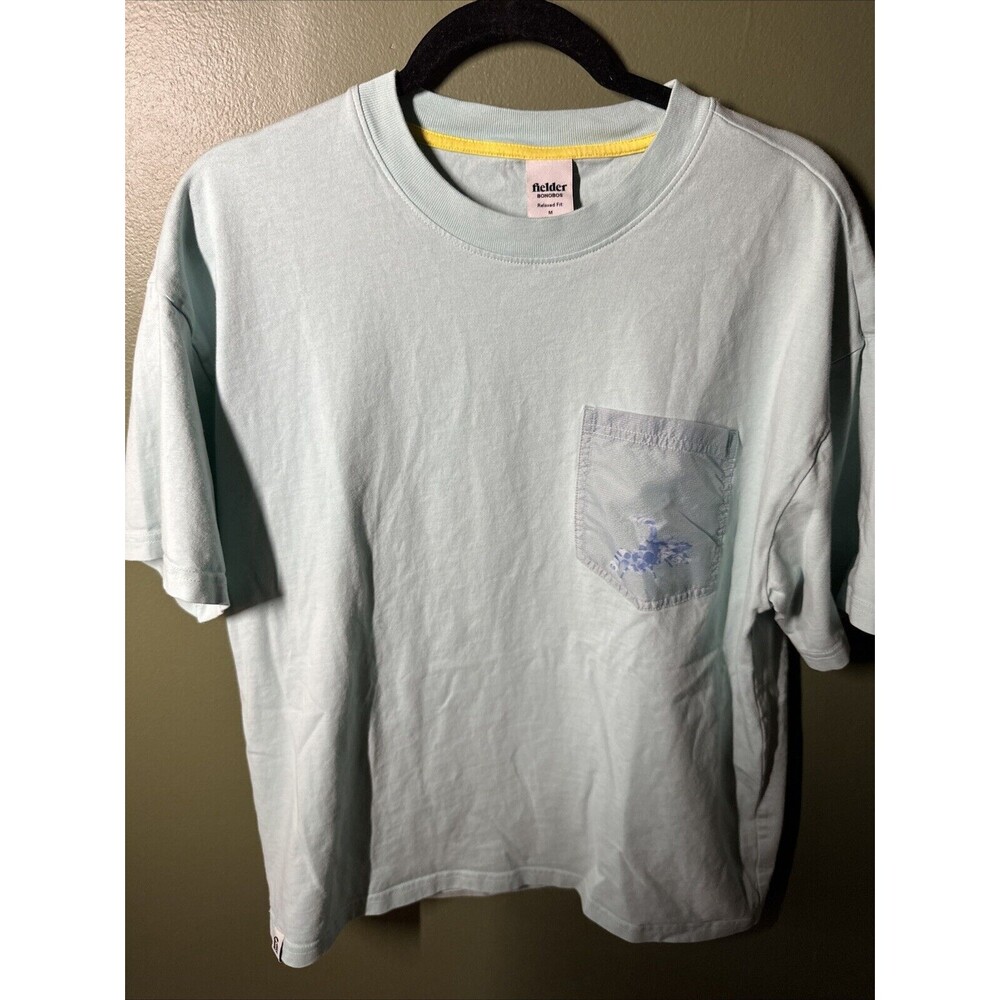Fielder Bonobos Men’s Medium Teal Relaxed Fit T-Shirt Casual